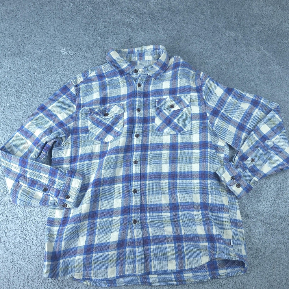Katin Shirt Mens XL Blue Plaid Long Sleeve Button Up Flannel Casual Fall